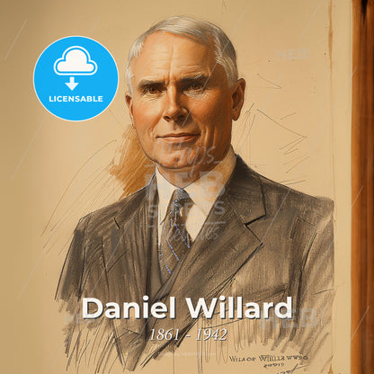Daniel Willard, 1861 - 1942, American railway executive - A Drawing Of A Man In A Suit Print Template