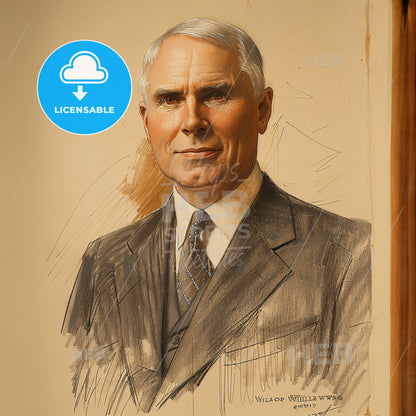 Daniel Willard, 1861 - 1942, American railway executive - A Drawing Of A Man In A Suit