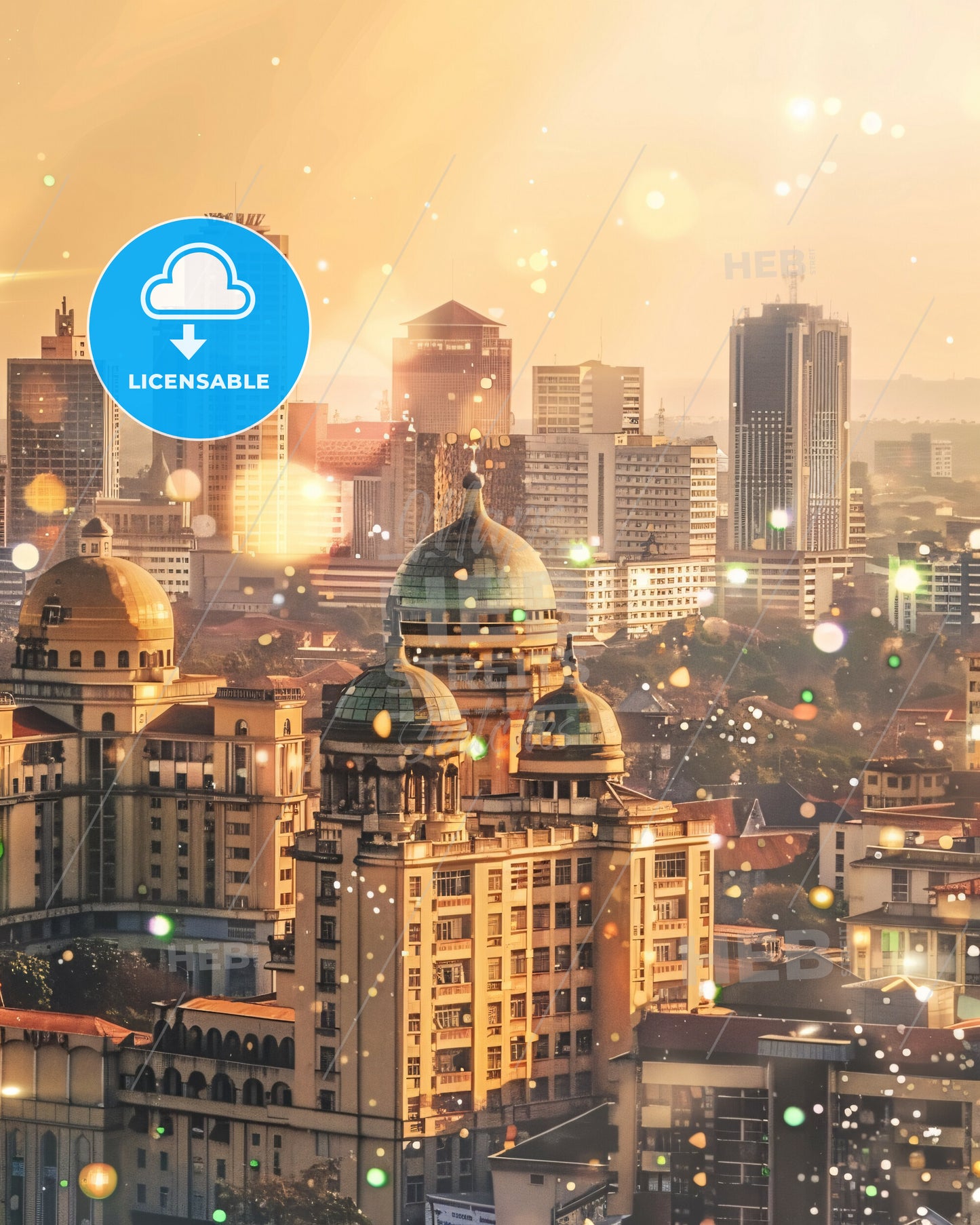 Dar es Salaam Skyline Double Exposure Art Print - A city with many buildings