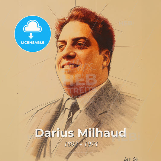 Darius Milhaud, 1892 - 1974, French composer - A Man In A Suit Print Template