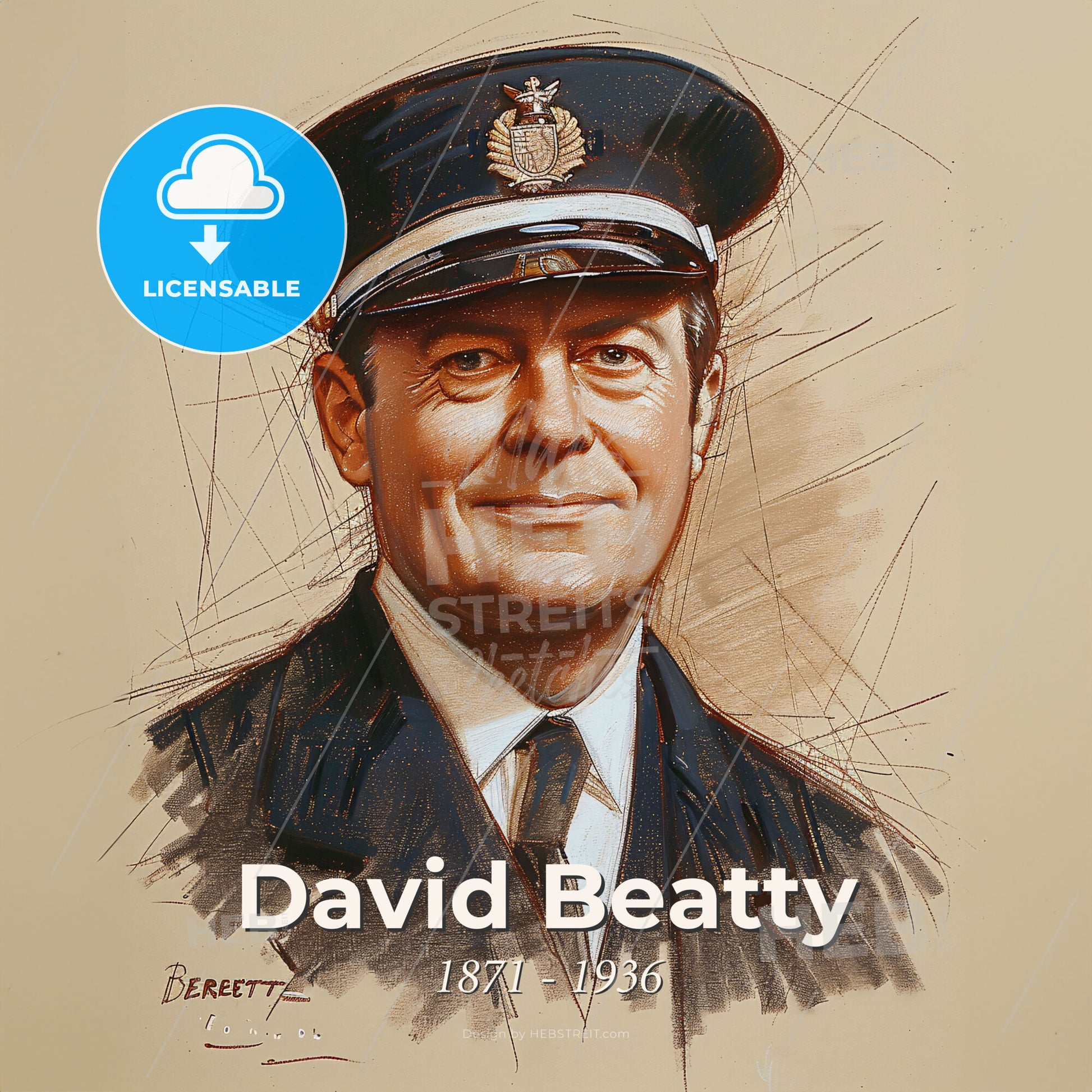 David Beatty, 1871 - 1936, British Admiral - A Man In A Uniform Print Template