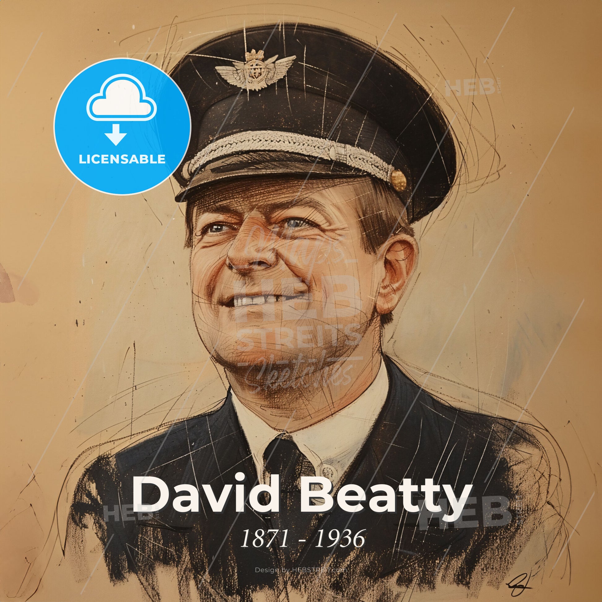 David Beatty, 1871 - 1936, British Admiral - A Man In A Uniform And Hat Print Template