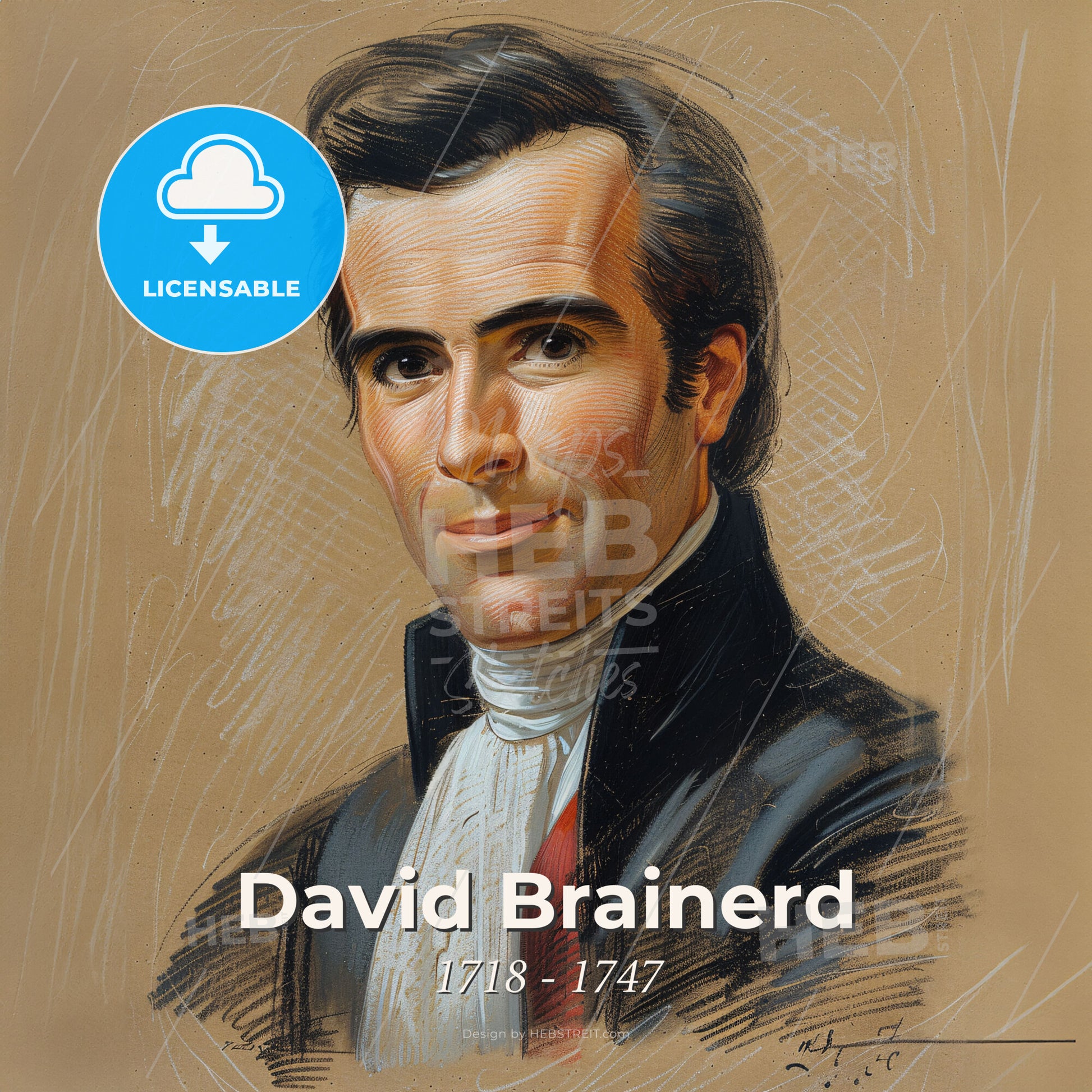 David Brainerd, 1718 - 1747, American missionary - A Man In A Suit Print Template