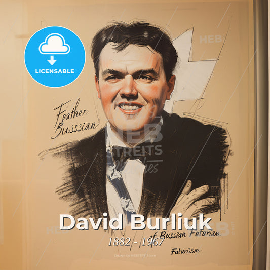 David Burliuk, 1882 - 1967, Russian painter and poet - A Portrait Of A Man Print Template