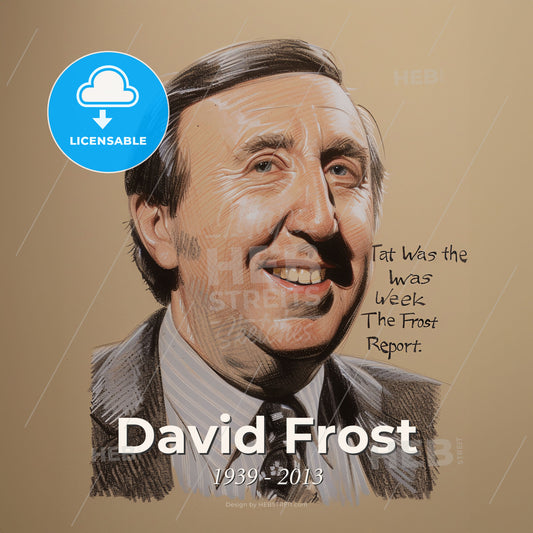 David Frost, 1939 - 2013, British TV show host - A Man In A Suit And Tie Print Template