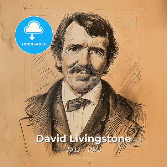 David Livingstone, 1813 - 1873, British missionary and explorer - A Drawing Of A Man Print Template