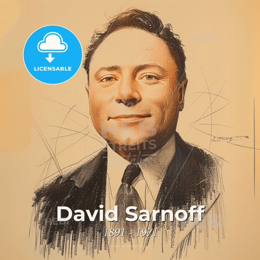 David Sarnoff, 1891 - 1971, American business magnate - A Portrait Of A Man Print Template