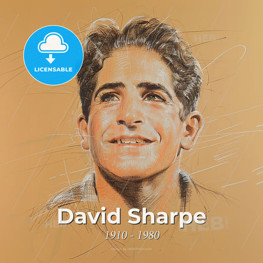 David Sharpe, 1910 - 1980, American stuntman and actor - A Drawing Of A Man Print Template