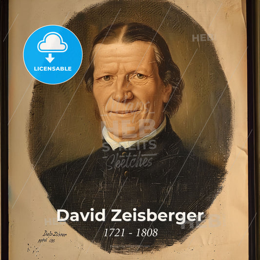 David Zeisberger, 1721 - 1808, Moravian missionary - A Portrait Of A Man Print Template