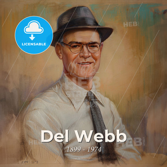 Del Webb, 1899 - 1974, American real estate developer and contractor - A Man Wearing A Hat And Glasses Print Template