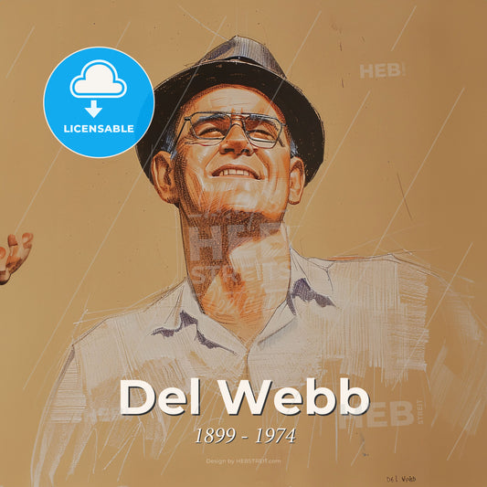 Del Webb, 1899 - 1974, American real estate developer and contractor - A Man Wearing A Hat And Glasses Print Template