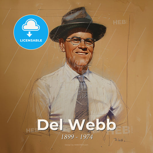 Del Webb, 1899 - 1974, American real estate developer and contractor - A Man Wearing A Hat And Tie Print Template