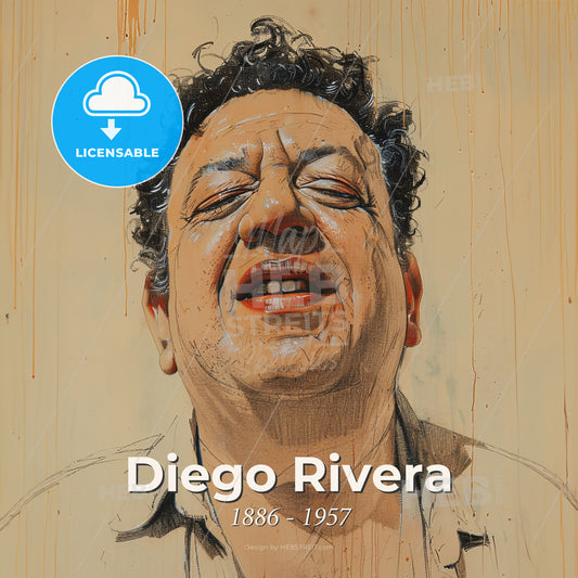 Diego Rivera, 1886 - 1957, Mexican muralist - A Drawing Of A Man Print Template