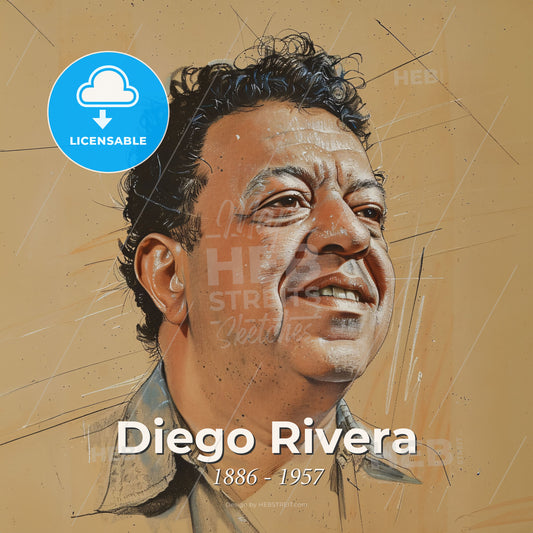 Diego Rivera, 1886 - 1957, Mexican muralist - A Drawing Of A Man Print Template