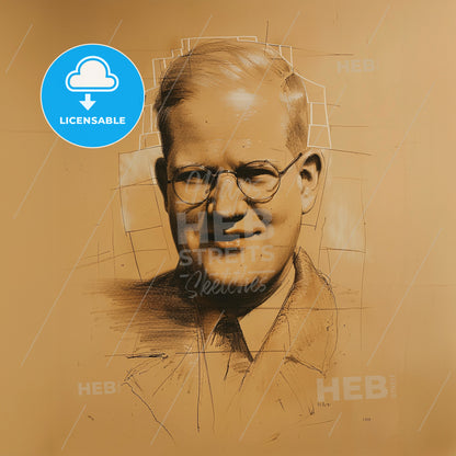 Dietrich Bonhoeffer, 1906 - 1945, German theologian - A Drawing Of A Man