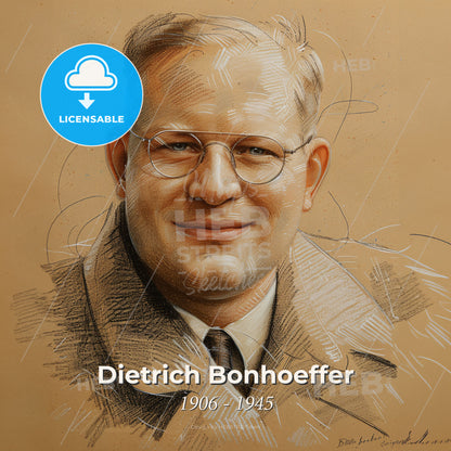 Dietrich Bonhoeffer, 1906 - 1945, German theologian - A Drawing Of A Man Wearing Glasses Print Template