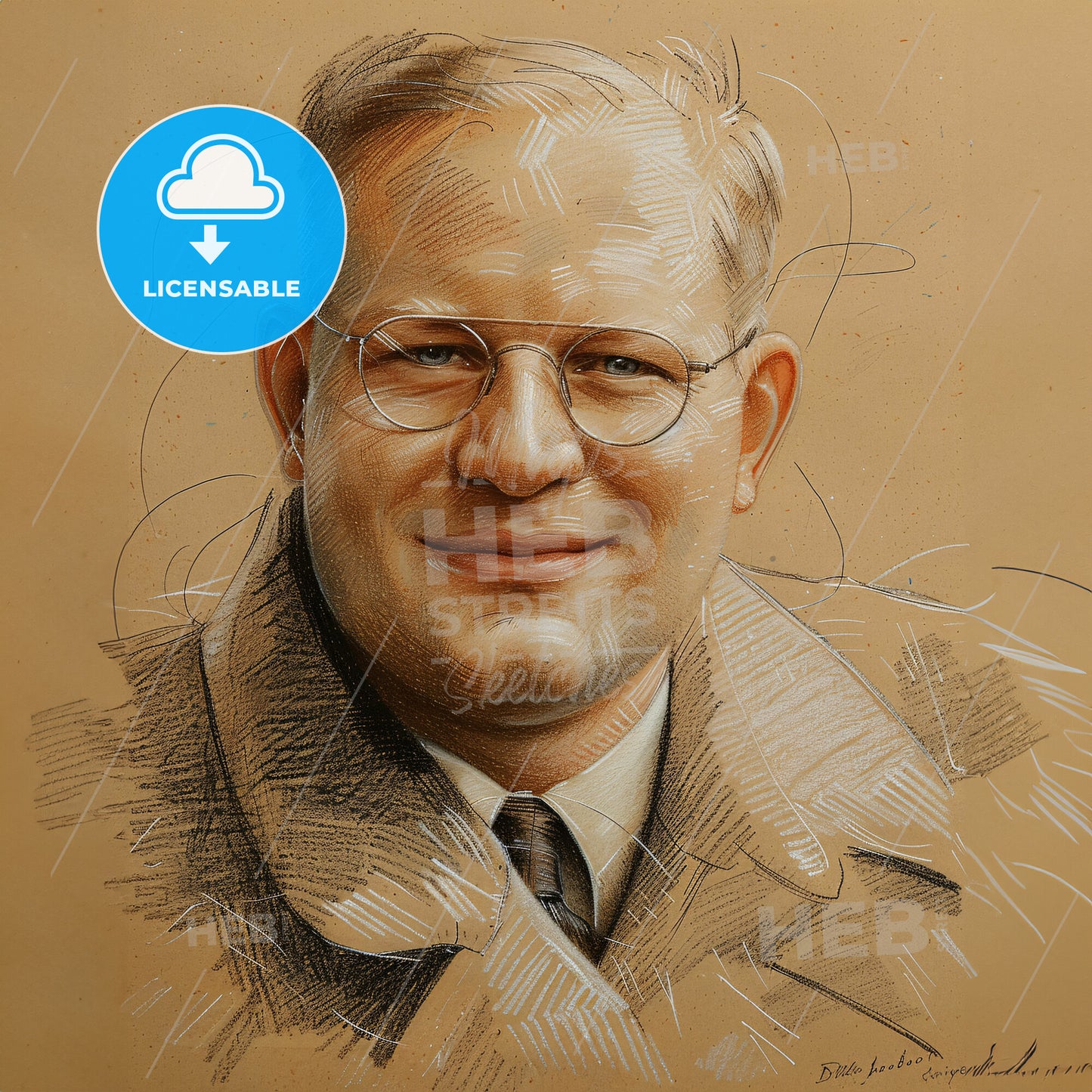 Dietrich Bonhoeffer, 1906 - 1945, German theologian - A Drawing Of A Man Wearing Glasses