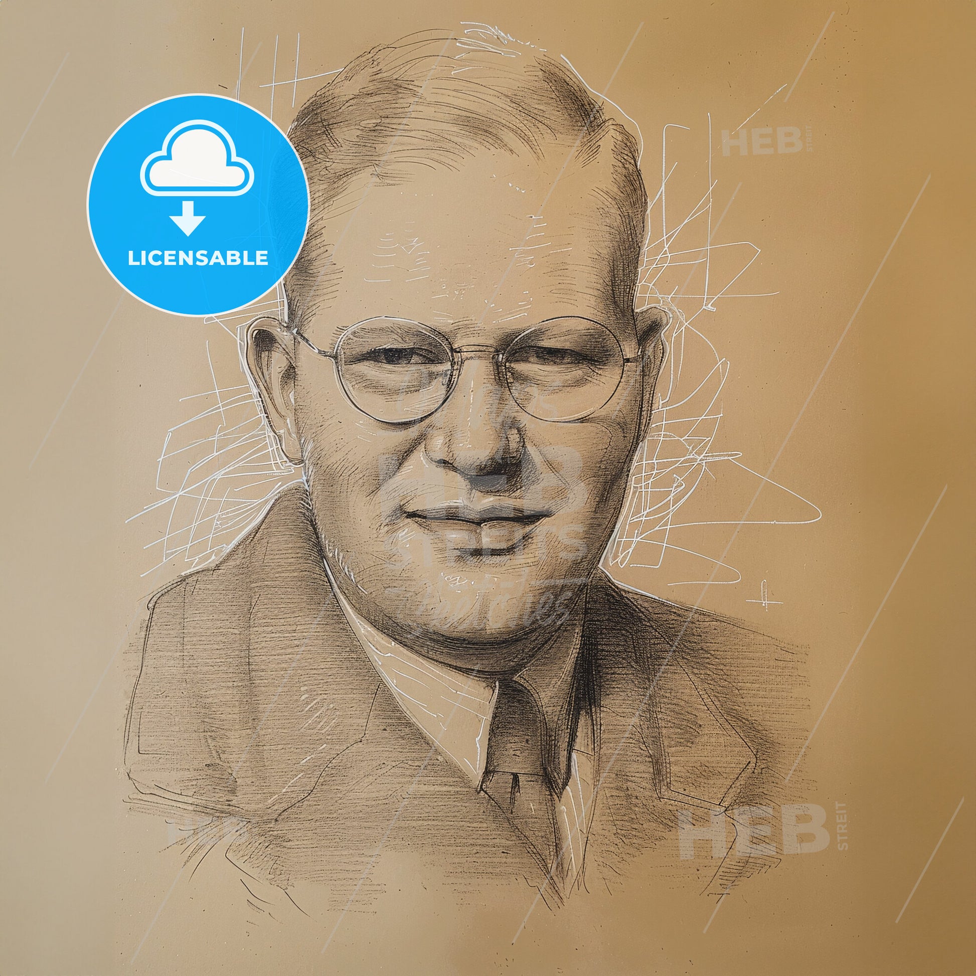 Dietrich Bonhoeffer, 1906 - 1945, German theologian - A Drawing Of A Man Wearing Glasses