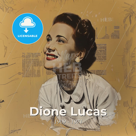 Dione Lucas, 1909 - 1971, British chef - A Woman Smiling With A Smile Print Template