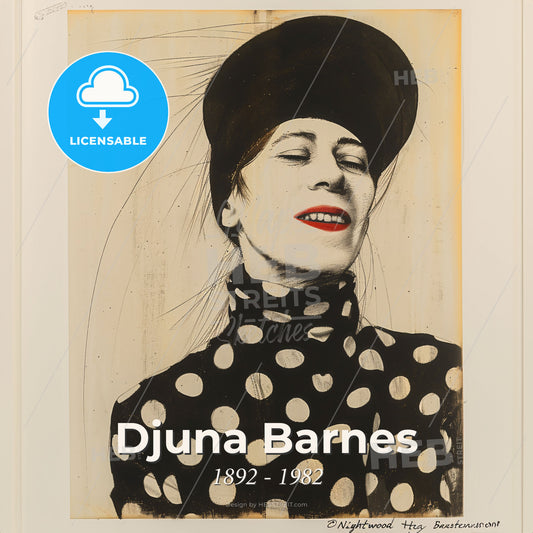 Djuna Barnes, 1892 - 1982, American writer - A Woman In A Polka Dot Dress Print Template