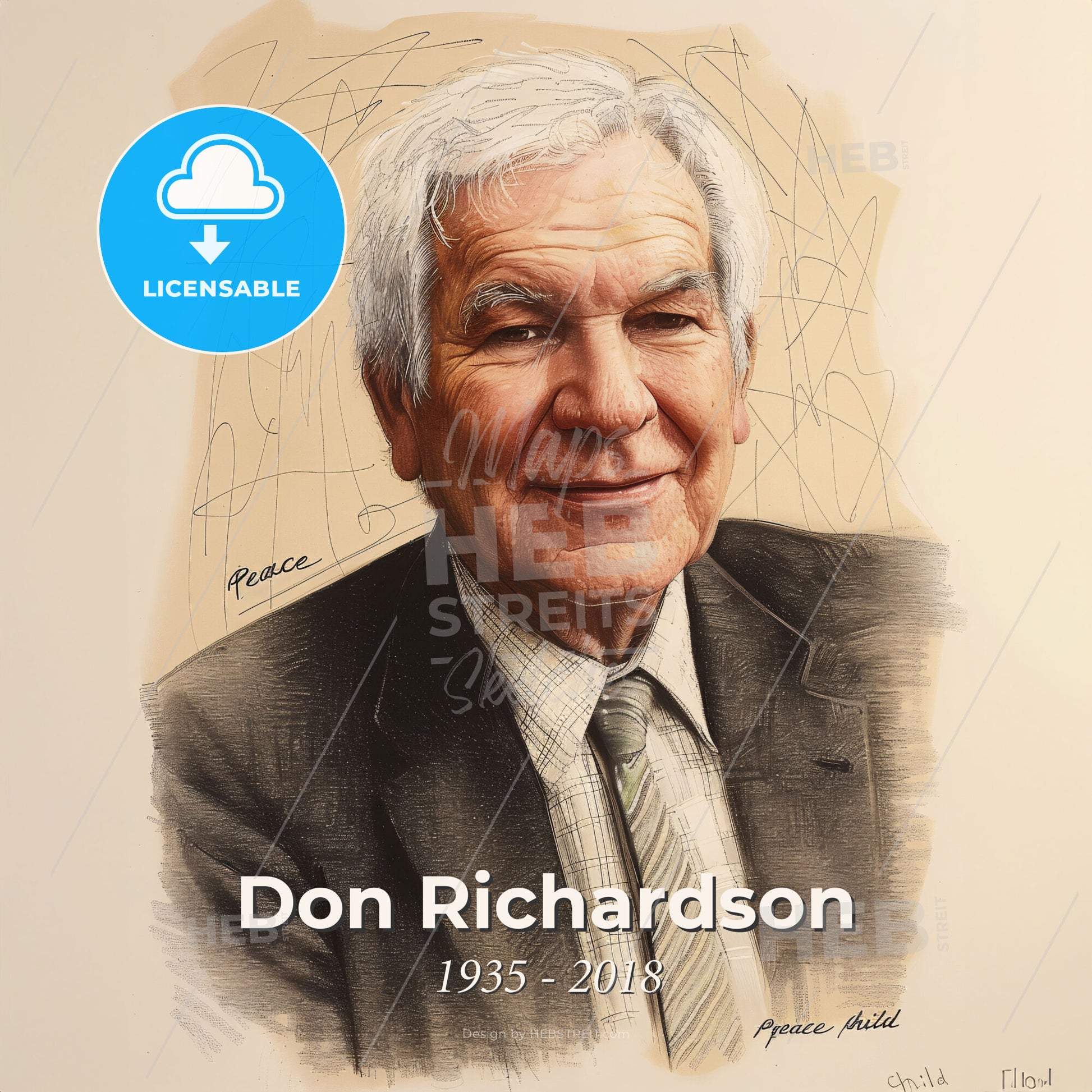 Don Richardson, 1935 - 2018, Canadian missionary - A Man In A Suit And Tie Print Template