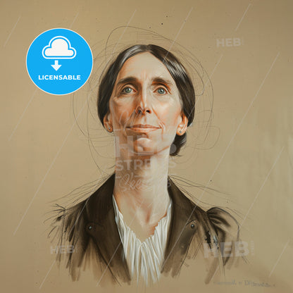 Dorothea Dix, 1802 - 1887, American activist on behalf of the indigent insane - A Drawing Of A Woman