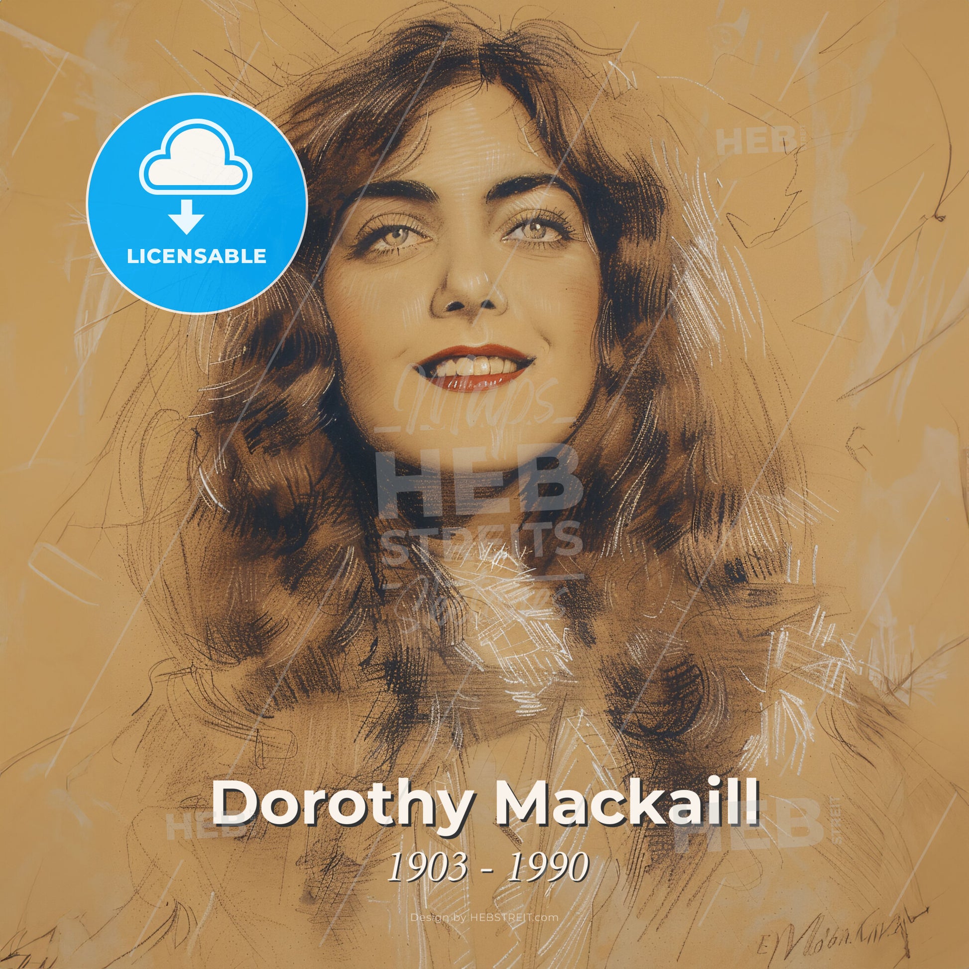 Dorothy Mackaill, 1903 - 1990, British-American actress - A Drawing Of A Woman Print Template