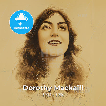 Dorothy Mackaill, 1903 - 1990, British-American actress - A Woman With Long Hair Smiling Print Template