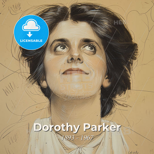 Dorothy Parker, 1893 - 1967, American poet and critic - A Woman Looking Up To The Sky Print Template