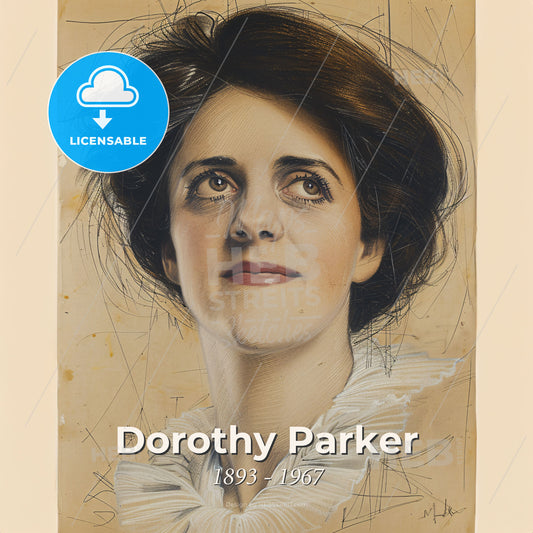 Dorothy Parker, 1893 - 1967, American poet and critic - A Painting Of A Woman Print Template