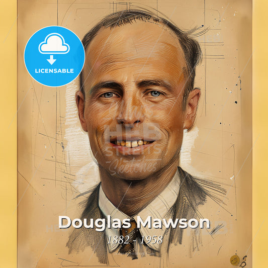 Douglas Mawson, 1882 - 1958, Australian explorer - A Man Smiling At The Camera Print Template