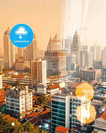 East Jakarta City Skyline Indonesia Art Print Poster - A city with many tall buildings