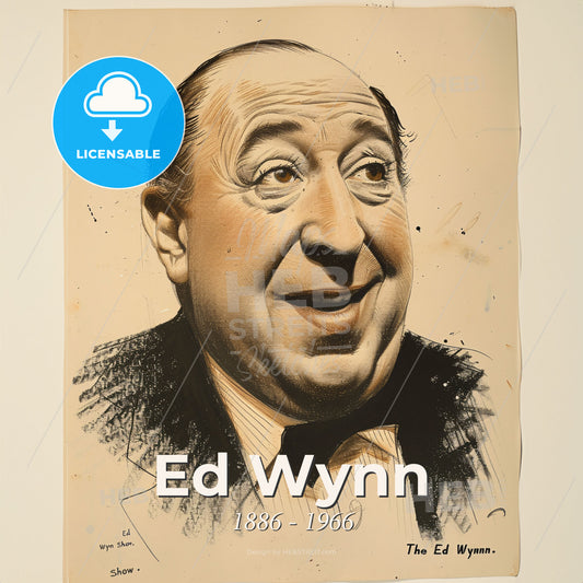 Ed Wynn, 1886 - 1966, American comedian and showmaster - A Drawing Of A Man Print Template