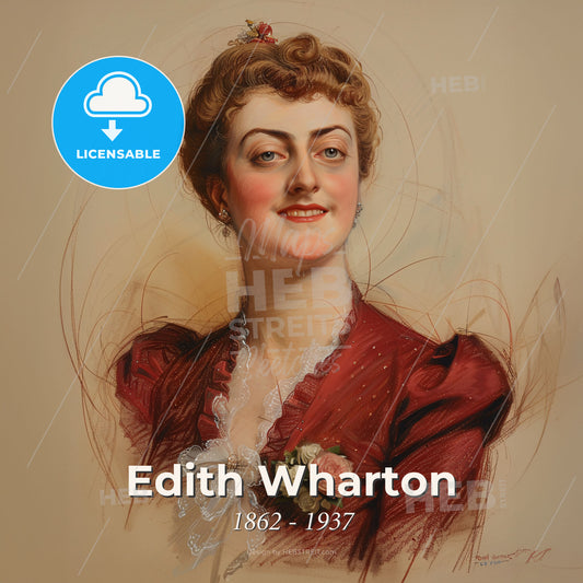 Edith Wharton, 1862 - 1937, American writer - A Painting Of A Woman Print Template