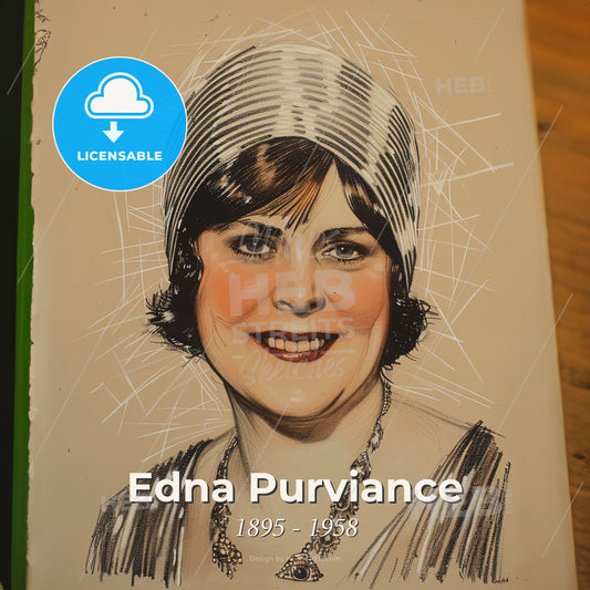 Edna Purviance, 1895 - 1958, American actress - A Drawing Of A Woman Print Template