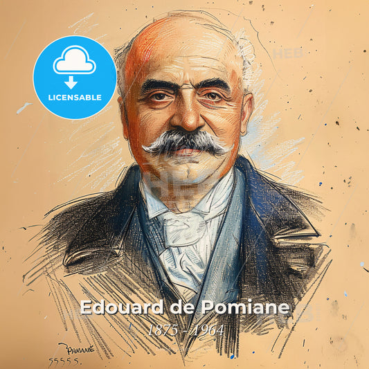 Edouard de Pomiane, 1875 - 1964, Polish-French chef and food scientist - A Drawing Of A Man With A Mustache Print Template