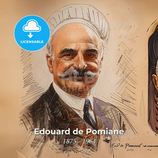 Edouard de Pomiane, 1875 - 1964, Polish-French chef and food scientist - A Man With A Mustache And A Hat Print Template