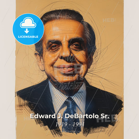 Edward J. DeBartolo Sr., 1919 - 1994, American real estate developer - A Portrait Of A Man Print Template
