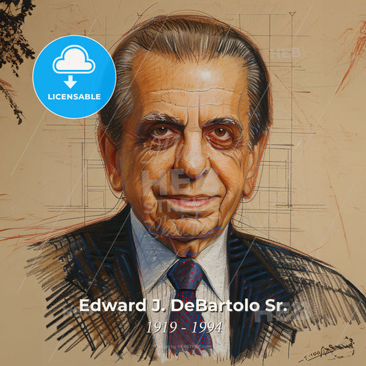 Edward J. DeBartolo Sr., 1919 - 1994, American real estate developer - A Man In A Suit And Tie Print Template