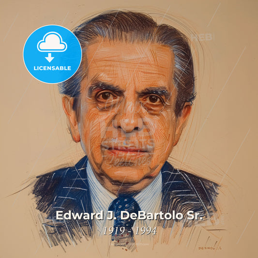 Edward J. DeBartolo Sr., 1919 - 1994, American real estate developer - A Man In A Suit And Tie Print Template