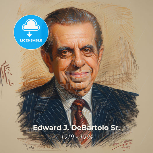 Edward J. DeBartolo Sr., 1919 - 1994, American real estate developer - A Man In A Suit Print Template