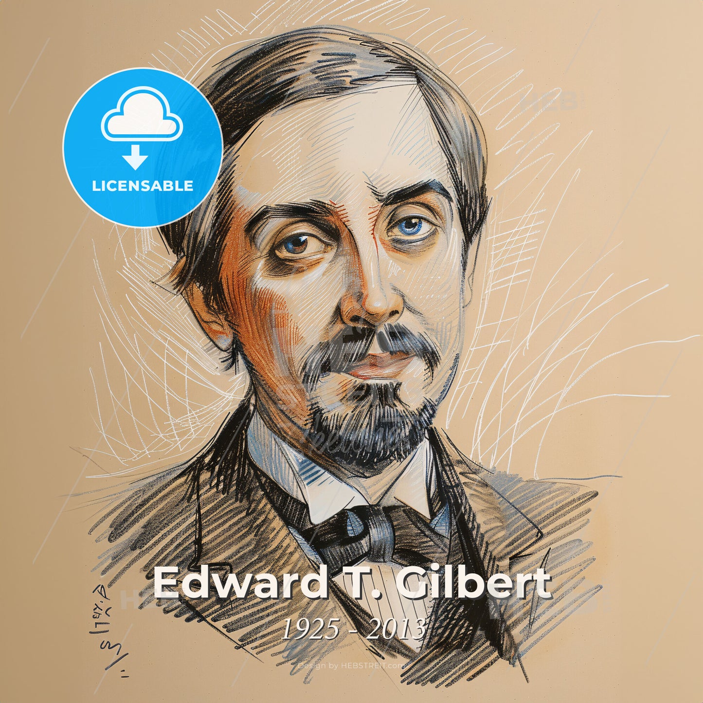 Edward T. Gilbert, 1925 - 2013, American anesthesiologist - A Drawing Of A Man Print Template