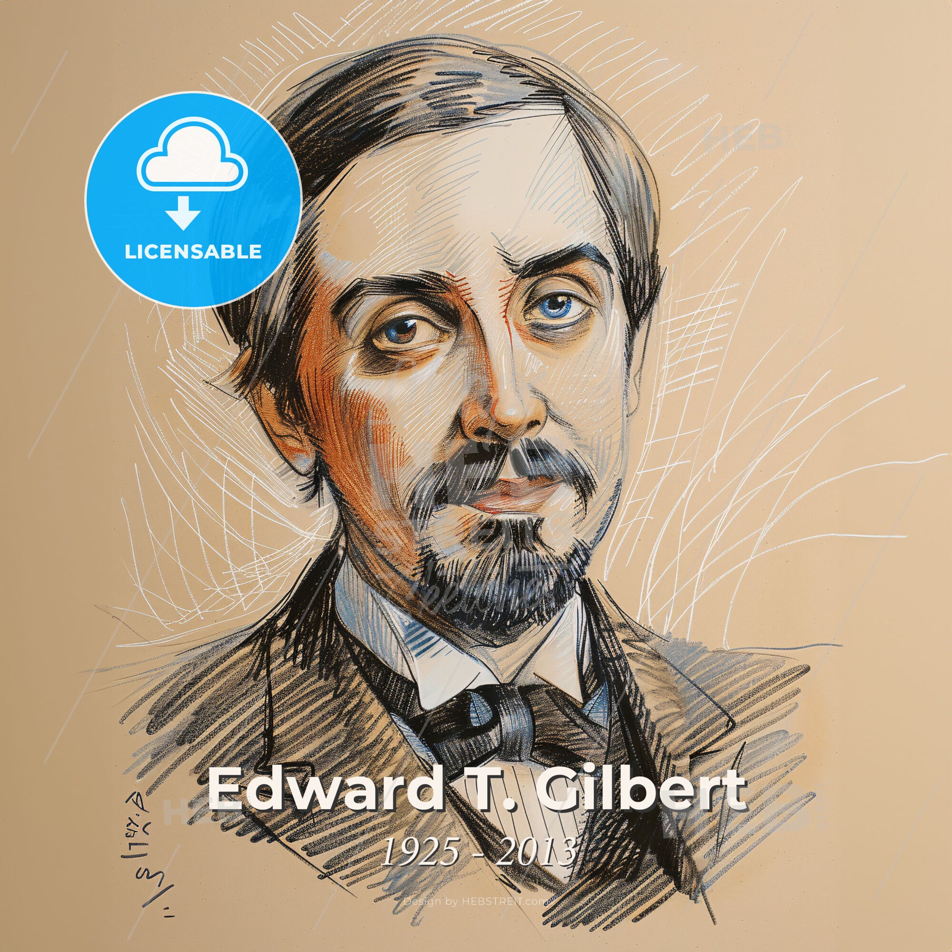 Edward T. Gilbert, 1925 - 2013, American anesthesiologist - A Drawing Of A Man Print Template