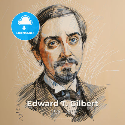 Edward T. Gilbert, 1925 - 2013, American anesthesiologist - A Drawing Of A Man Print Template