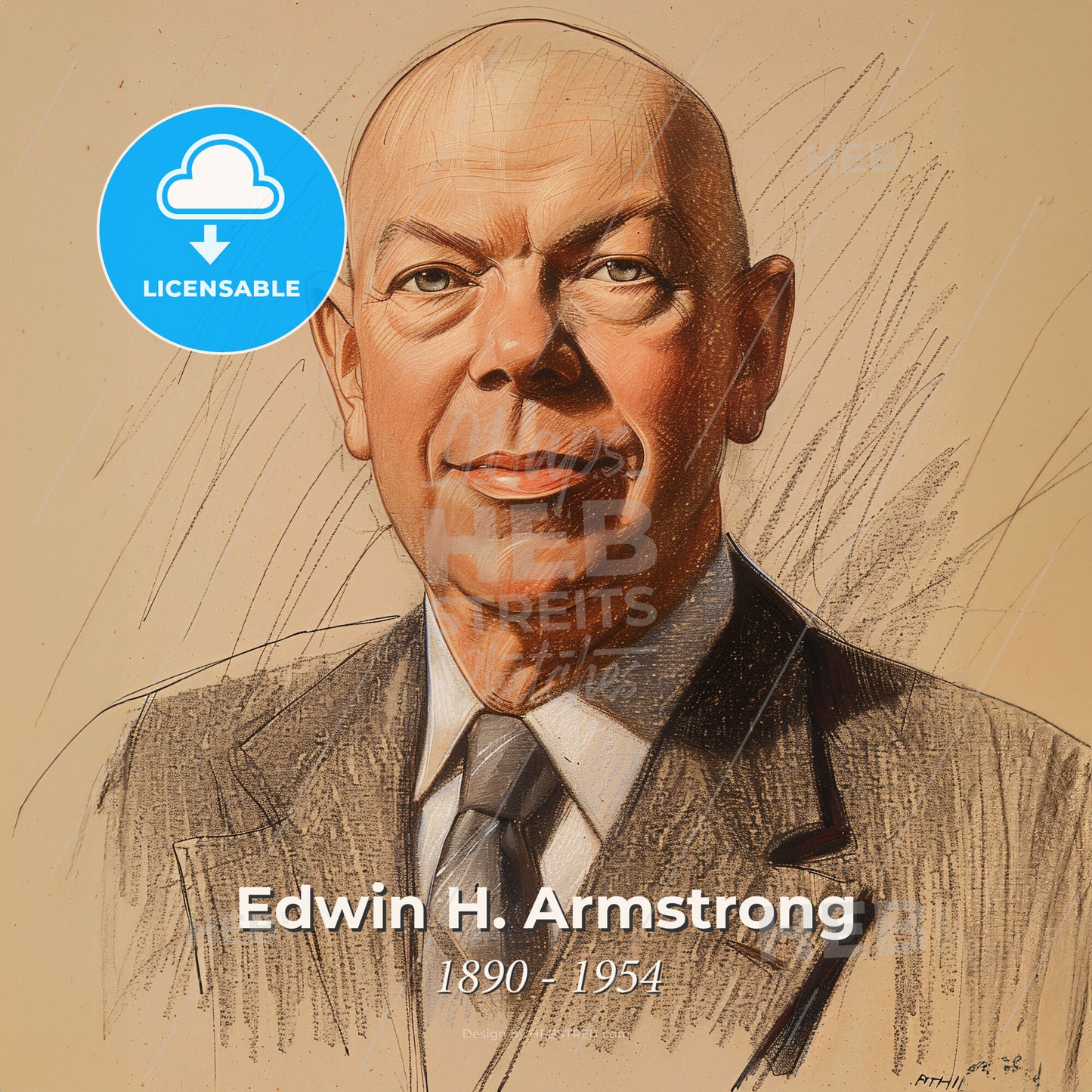 Edwin H. Armstrong, 1890 - 1954, American electrical engineer - A Man In A Suit And Tie Print Template