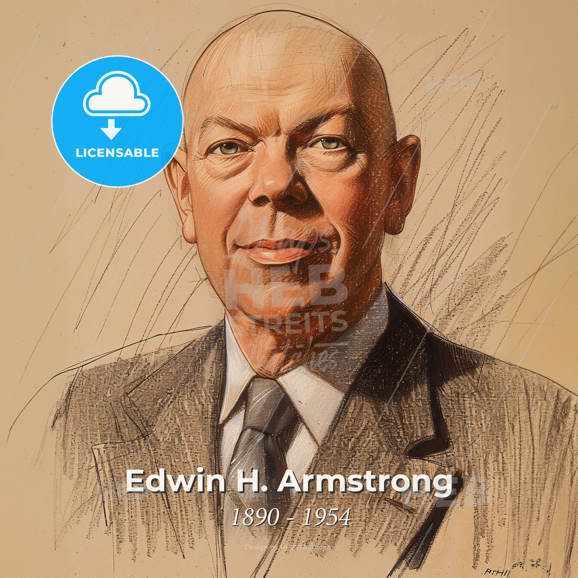 Edwin H. Armstrong, 1890 - 1954, American electrical engineer - A Man In A Suit And Tie Print Template