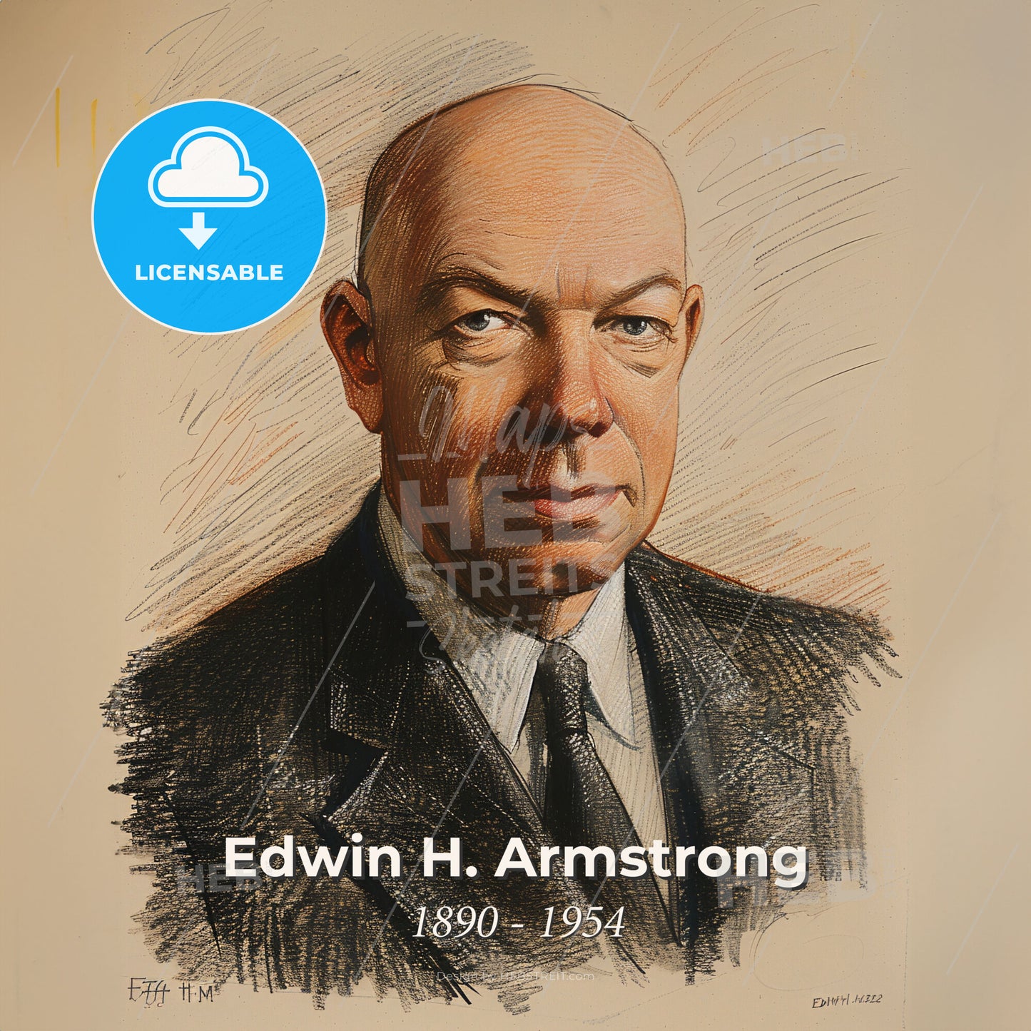Edwin H. Armstrong, 1890 - 1954, American electrical engineer - A Man In A Suit And Tie Print Template