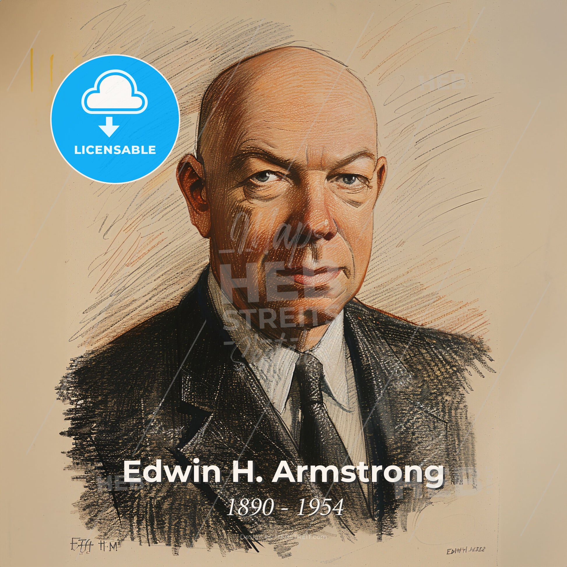 Edwin H. Armstrong, 1890 - 1954, American electrical engineer - A Man In A Suit And Tie Print Template