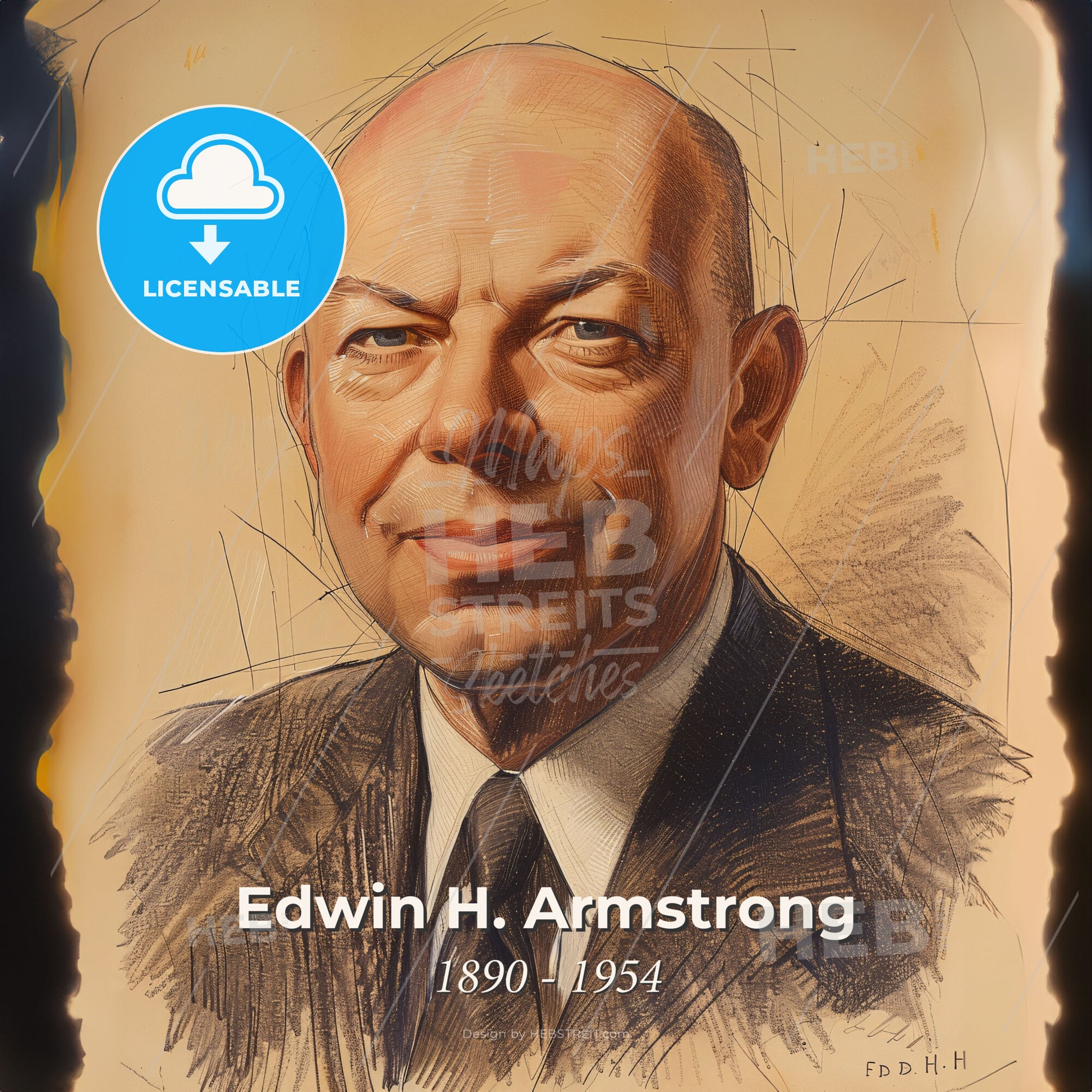 Edwin H. Armstrong, 1890 - 1954, American electrical engineer - A Man In A Suit And Tie Print Template
