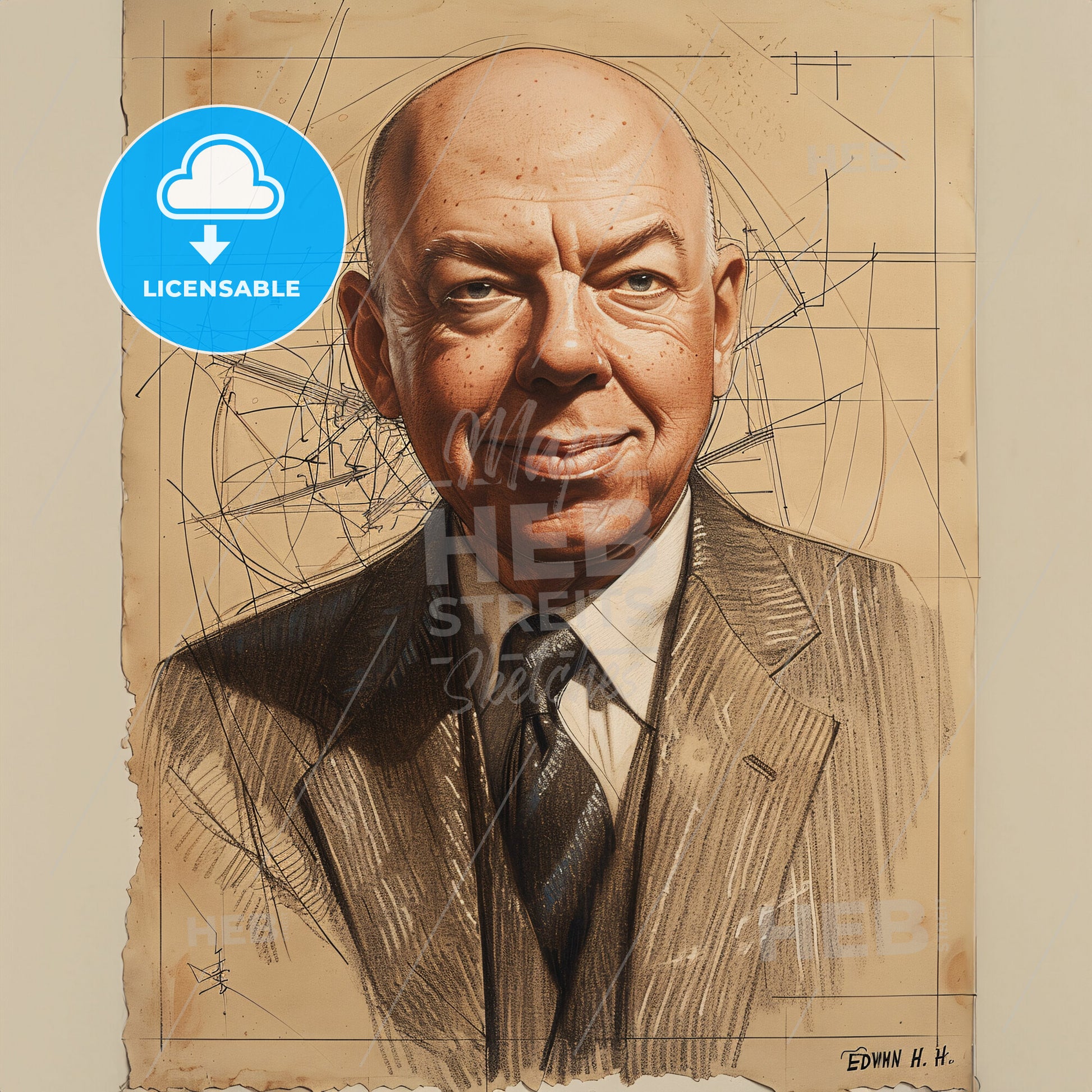 Edwin H. Armstrong, 1890 - 1954, American electrical engineer - A Drawing Of A Man